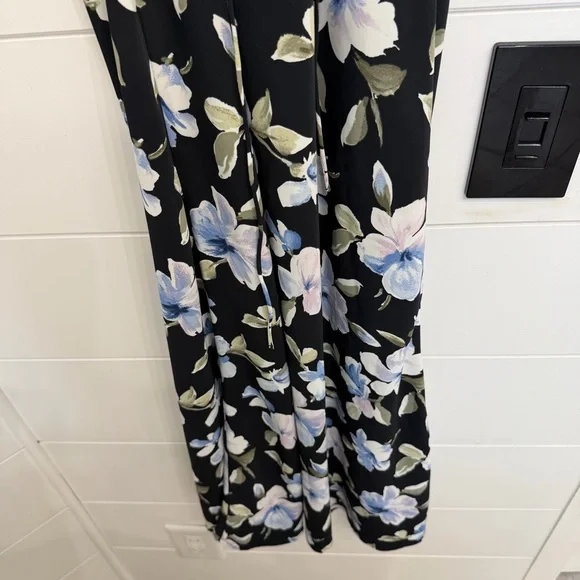 Abercrombie and Fitch Black Floral Slip Midi Dress Size XS 23646 - Picture 8 of 13